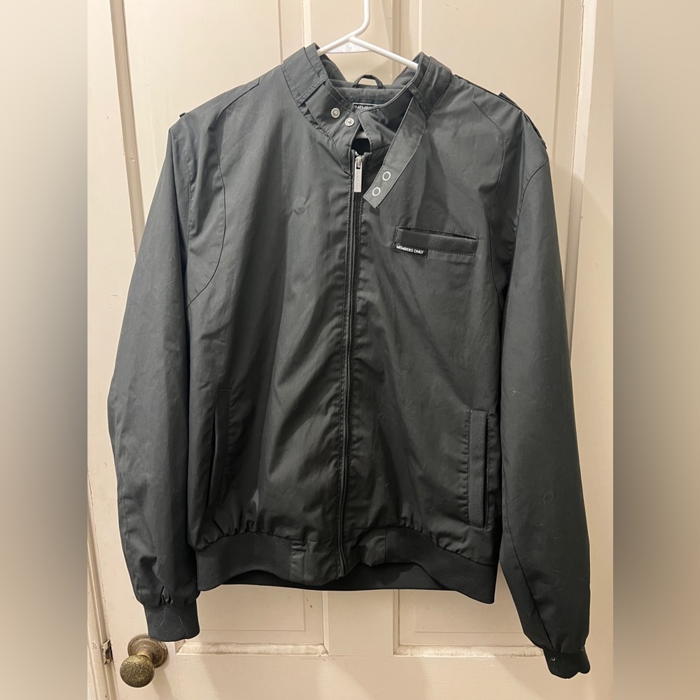 Men's Members Only Classic Iconic Racer Jacket - Size Large - Dark Green